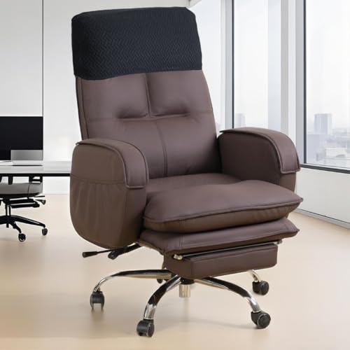 NEUORTBURG Black Headrest Cover for Office Chairs Jacquard, Set of 1