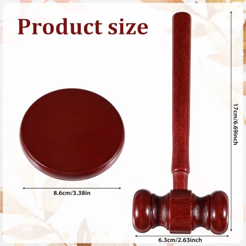 Wooden Gavel and Sound Block Set for Judge, Courtroom & Auction
