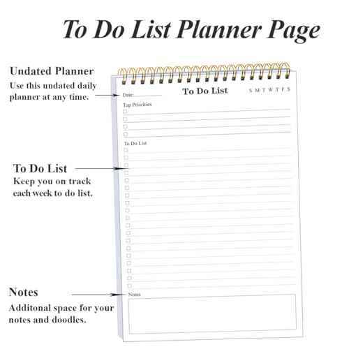 (20-Pack) To Do List Notepad - A5 Undated Daily Planner, 1000 Sheets/2000 Pages To Do List Notebook for Work, Spiral Waterproof Notepad for Office Supplies, School Planner, 5.8" x 8.3"