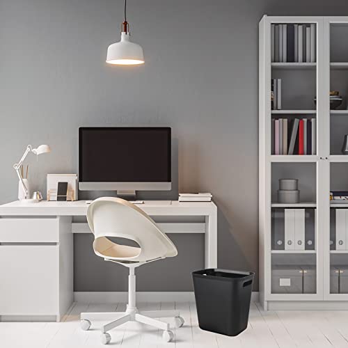 UUJOLY Black Plastic Small Trash Can 3.5 Gallon Wastebasket for Bathroom Kitchen Office