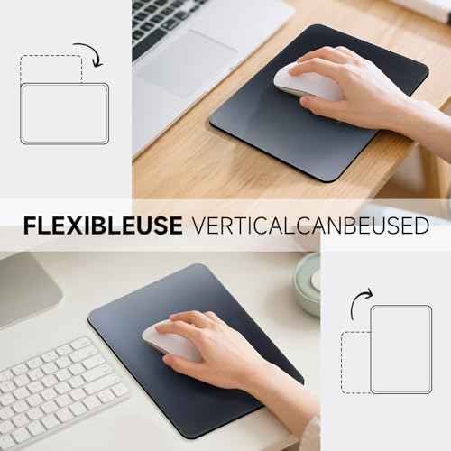Premium Mouse Pad with Stitched Edges ? 10.2 x 8.3 in | Smooth, Washable Mat with Non-Slip Base | Personalized Cute MousePads for Laptop, Computer, Office, Home (Gray-Black Gradient)