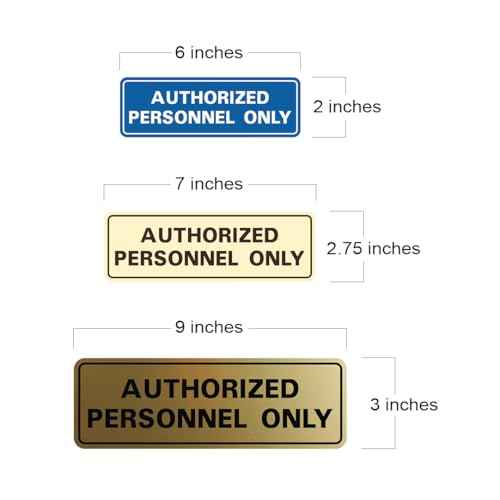 Standard AUTHORIZED PERSONNEL ONLY Wall or Door Sign - Secure Access Control - Easy Installation - Silver - Medium (5 Pack)