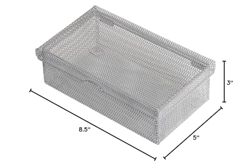 Ybm Home Silver Hinged Mesh Pencil, Markers, Pens Storage Box, School Supply Holder Office Desktop Organizer 2307 (1)