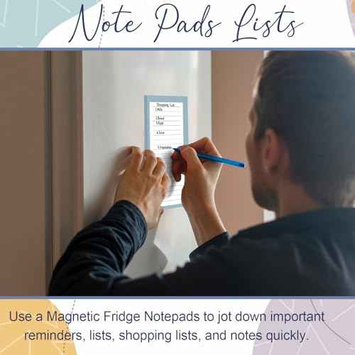 AZUREAL 7 Pack Magnetic Notepads for Refrigerator, 30 Pages/Book Grocery List Magnet Pad for Fridge, Design Magnetic Grocery List Pad for Fridge, Grocery List Notepad, To-Do Memos, List