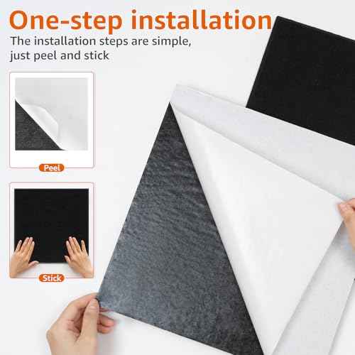 Felt Cork Board for Wall: Extra Large Bulletin Board for Office - 0.35 Inch Thick Corkboard Tiles 12PCS Black Pin Board Squares Adhesive