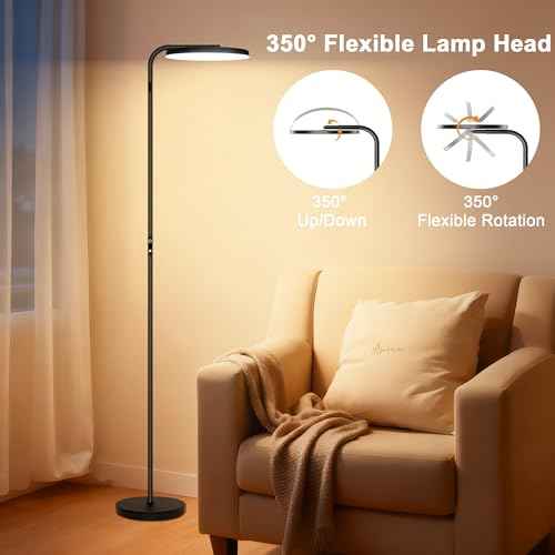 Floor Lamps for Living Room, 36W/2600LM Super Bright LED Floor Lamp with Remote and Touch Control, Stepless Dimmable 69" Tall Standing Lamp with 350¡Æ Rotating Head for Bedroom Office
