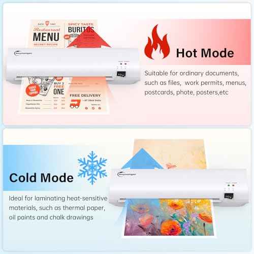 Laminator Machine with 10 Laminating Sheets, 9 Inch Laminator Hot & Cold for A4/A5/A6, Thermal Laminating Machine for Home School Office