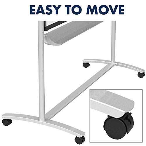 Quartet Easel, Magnetic, 6' x 4', Reversible, Whiteboard/Flipchart, Prestige 2 Mobile Presentation, Graphite Frame (ECM64P2)