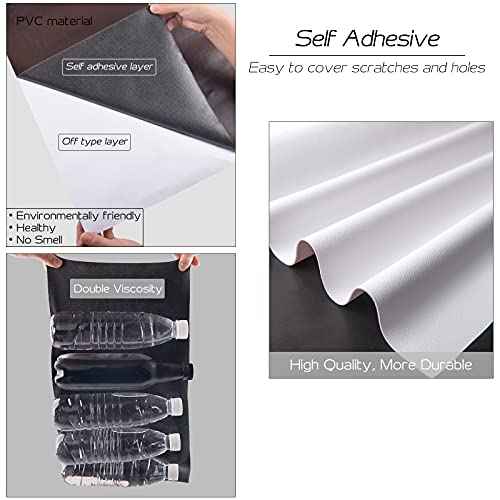 Leather Repair Patch 17x158 inch Large Self-Adhesive Leather Repair Tape, Reupholster Leather Patches for Furniture Couch Chairs Car Seat (White, 17x158 inch)