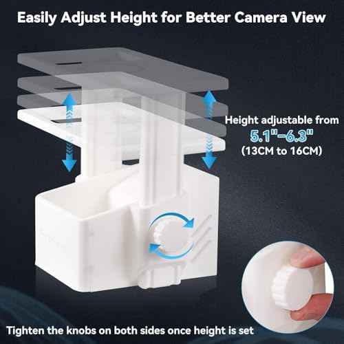 Trading Card Scanner Stand with Light, Card Scanner Holder with Adjustable Height for TCG Cards, Built-in Magnetic Ring Compatible with MagSafe Phones, Rechargeable Light & Stable Magnetic Card Slot