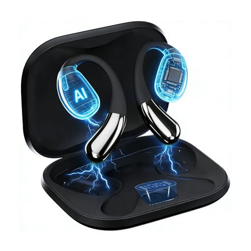 HAAMAANII Black AI Translator Earbuds 165 Languages Real-Time, 13 Offline Packs, IPX5 Waterproof