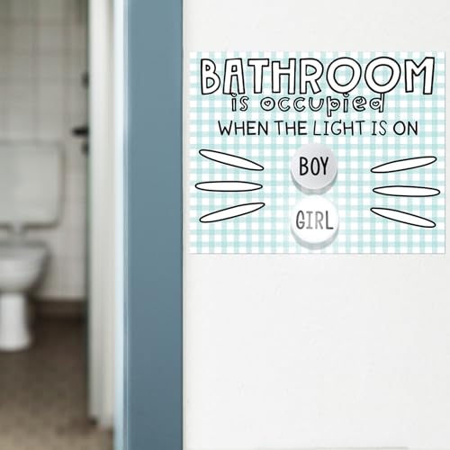Classroom Bathroom Pass System with LED Occupied Lights & Poster for Teachers