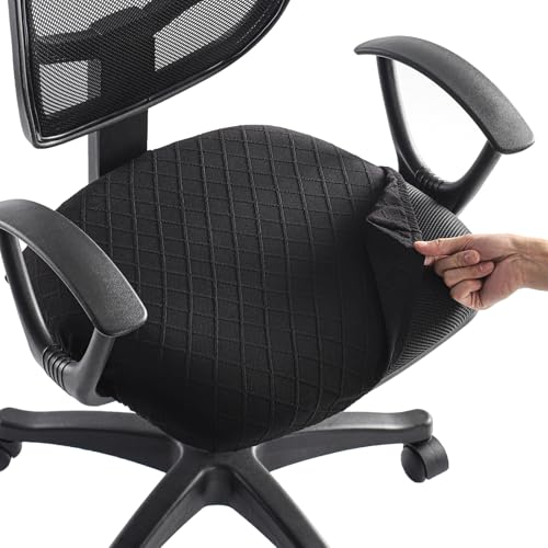 Stretch Jacquard Office Chair Cover, Removable Desk Chair Cover - Black, TONGMU