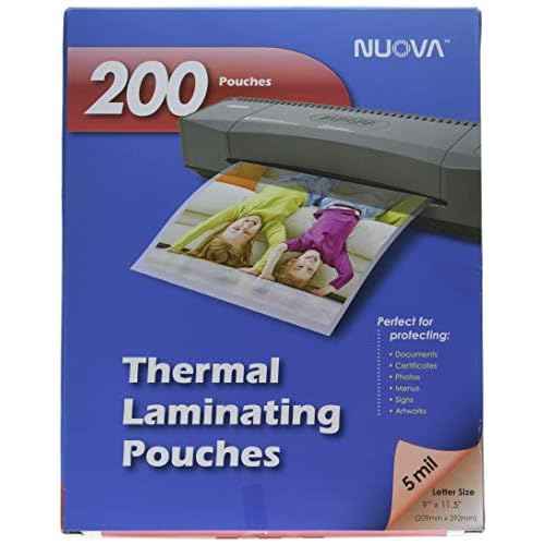 Nuova 200-Pack, 5 Mil Thermal Laminating Pouches 9 x 11.5 Inches, Letter Size (LP205H)