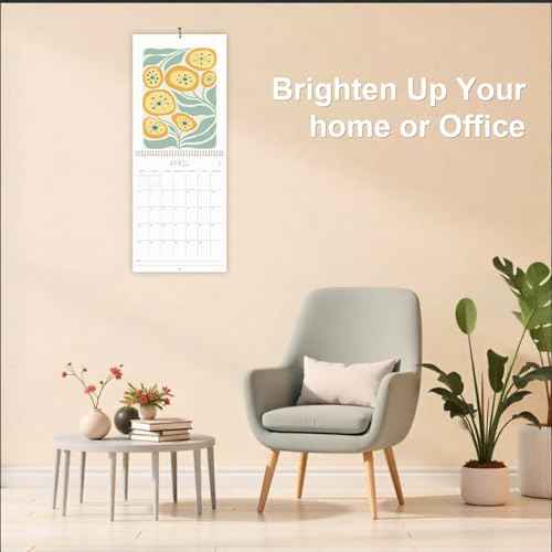 Guasslee Wall Calendar 2026-2027, Vertical Calendar Wall 2026, 18-Month Aesthetic Calendar From 2026 Jan-2027 Jun, 28" X 11" Monthly Planner Wall With Thick Paper, Floral Design for Home Office