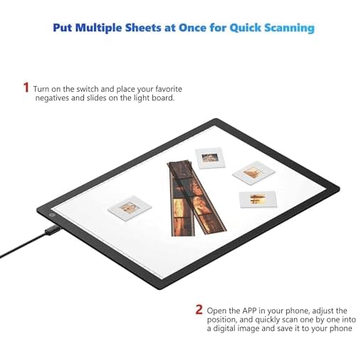 Slide Viewer Light Box, Ultra-Thin A4 USB Powered Light Scanner for Photo Slide and Film Negative Scanning, Christmas Gift, Tattoo Drawing, Artist Sketching