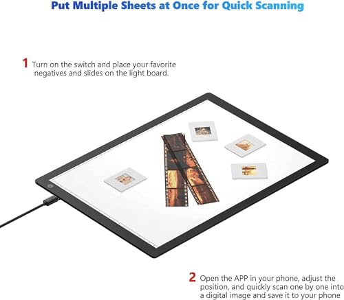 A4 USB Light Box for Slide & Negative Scanning - Ultra-Thin Artist Light Pad