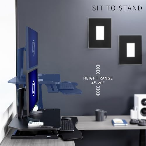VIVO Black 38-Inch Corner Standing Desk Converter - DESK-V000KL