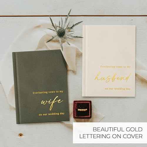 Elegant Velvet Wedding Vow Books With Gold Foil Lettering - Perfectly Sized His and Hers Vow Books With Plenty Of Pages To Write Whatever is on Your Heart - A Beautiful Addition For The Wedding Day