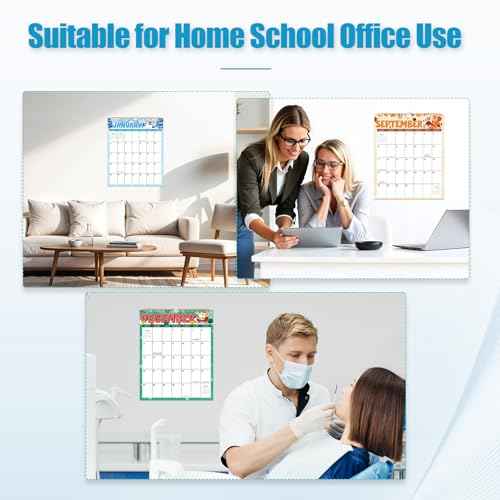 Wall Calendar 2026-2027, 18 Month Calendar from January 2026 to June 2027 14.5" x 11.8" Large Desk Calendar with Twin-Wire Binding for Home Office Planning Personal Organisers, Festival Style
