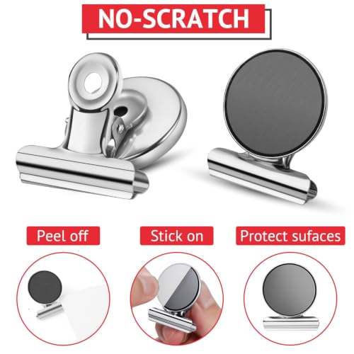 24-Pack Silver Magnetic Clips Fridge Magnets Heavy-Duty for Whiteboards & Refrigerator