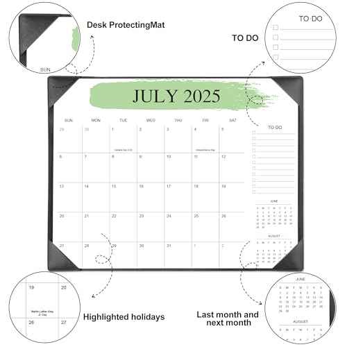 2026 Desk Calendar ? 18-Month Desktop Calendar from July 2025 to December 2026, for Office, School & Home Use ? Large Teacher Desk Calendar 22x17 (Black)