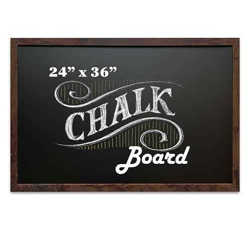 Loddie Doddie Magnetic Chalkboard & Magnet Board - 24" x 36" Rustic Wood Frame - Easy-Erase Stain-Resistant - Hanging Wall Chalkboard