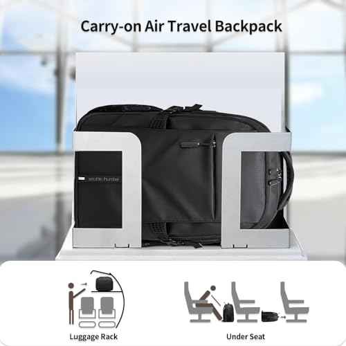 Business Laptop Backpack for Men Work Commuting, 30L Large Travel Carry On Backpack Flight Approved for Airplane, Professional Adult College Backpacks Casual Daypack, Black