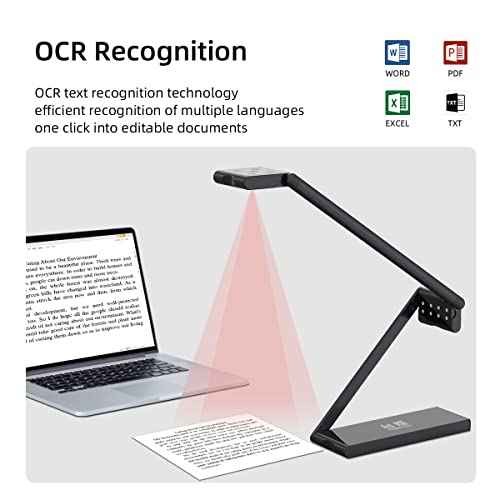 13 MP USB Document Camera for Teacher Teaching Finance Office, 4K UHD A2 Size Capture, with Dual Mode LED Fill Light and Auto Focus, Distance Learning Network, Remote Work, Classroom Use