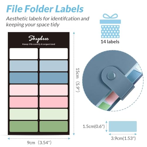 SKYDUE Haze Blue Expanding File Organizer with 8 Pockets - Letter Size Portable Document Folder