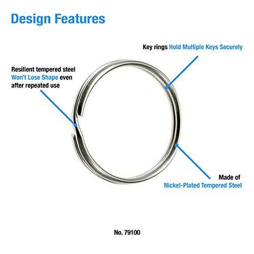 Lucky Line 3" Nickel Plated Split Ring, 25 per Box (79100)