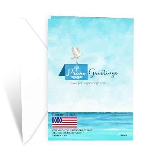 Prime Greetings Baptism Card, Made in America, Eco-Friendly, Thick Card Stock with Premium Envelope 5in x 7.75in, Packaged in Protective Mailer