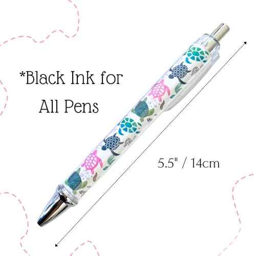 YJ PREMIUMS 6PC Turtle Pens Cute Turtles Turtled Turtlely Writing Ink Ballpoint Pen School Office Supplies Stocking Hawaiian Ocean Sea Animals for Teacher Coworkers Lovers Women Staff Employee Gifts