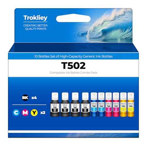 502 Ink Refill Bottle ET-2850 ET-3850 ET-2760 ET-2980 Replacement for 502 Ink Bottles for ET15000 ET-3830 ET-4850 ET 2850 ET 3850 ET 2760 ET-3843 ET-4760 ET-2750 ET-3760 ET3750 ET4750 Printer 10 Pack