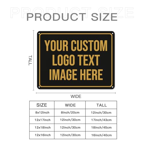 Tmqytuox Custom 8x12 Outdoor Metal Sign - Personalized Business & Home Signage