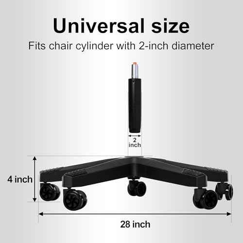 Frassie 28 Inch Heavy Duty Nylon Gaming Office Chair Base Replacement Part with 5 Casters