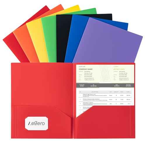 Plastic Folders with Pockets (7 Pack, Assorted Colors), Durable Heavy Duty File Folders with Business Card Slot, 2-Pocket Folder for Schoolwork & Office,Letter Size¡¦