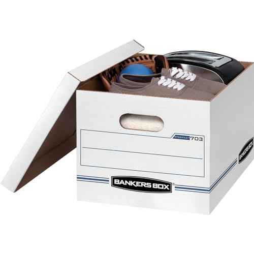 Bankers Box 4-Pack Basic Duty File Storage Boxes with Lids, Letter/Legal, STOR/FILE, (0070308)