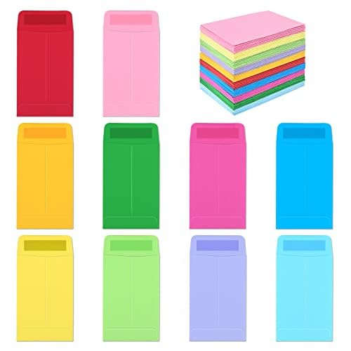 Swesara 100-Pack Small Coin Envelopes 2.25x3.5 Inch Bright Color Organizers