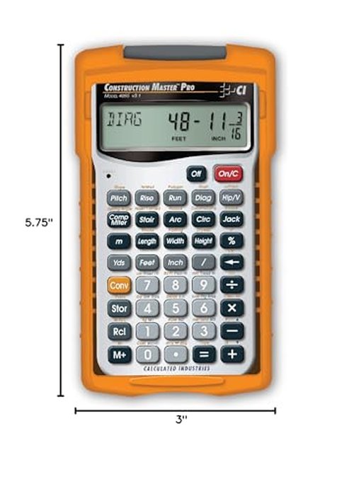 Calculated Industries 4065 Construction Master Pro Advanced Construction Math Feet-inch-Fraction Calculator for Contractors, Estimators, Builders, Framers, Remodelers, Renovators and Carpenters