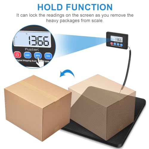 Fuzion Digital Shipping Scale 440LB/200kg with Carbon Fiber Platform Black