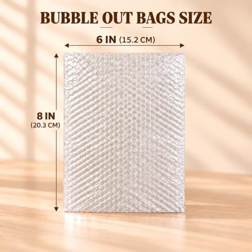 50PCS 6x8 Inch Clear Bubble Pouches Double Wall Shockproof Packaging