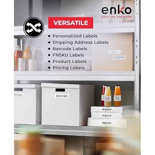 enKo 1 x 2-5/8 Inch 30 Up Return Mailing Address Labels White Printable FBA Labels (300 Sheets, 9000 Labels)