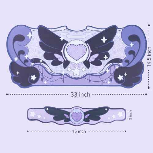 GeekShare Large Gaming Mouse Pad Wrist Support Set Non-Slip Rubber Back Desk Mat and Memory Foam Wrist Rest for Keyboard,Perfect for Gaming,or Home Office - Star Wings Dark Version