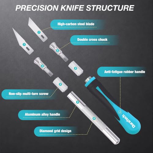DURATECH 16-Piece Craft Knife Set for Modeling, Pumpkin Carving & Arts