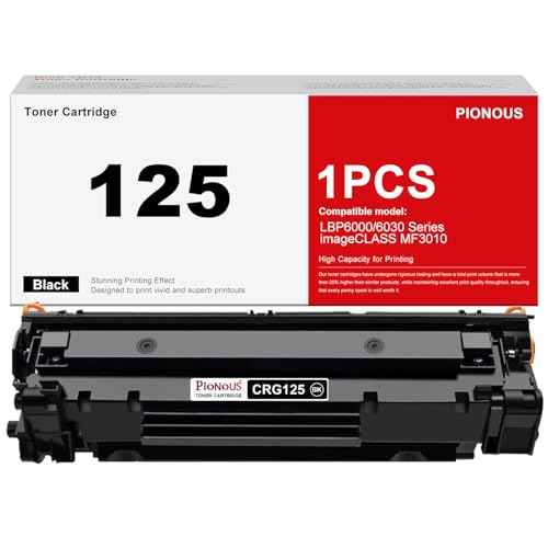 125 CRG125 Black Toner Cartridge (1-Pack) - Replacement for Canon 125/CRG125 Toner Compatible with LBP6030w LBP6000 MF3010 Printer