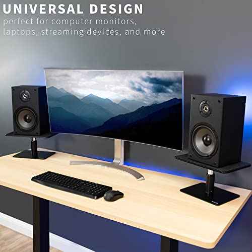 VIVO Universal Height Adjustable Ergonomic Computer Monitor and Laptop Riser Tabletop Desk Stand, Black, STAND-V000SB