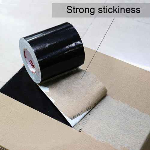 8 Inch Wide Duct Tape, 9 Mil Heavy Duty 8 inches x 55 Yards (164 ft) Black, Waterproof, Strong, Flexible, No Residue, UV Resistant for Crafts & Home Improvement
