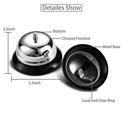 1 Pack Metal Desk Service Bell for Hotel Restaurant Reception Hospital