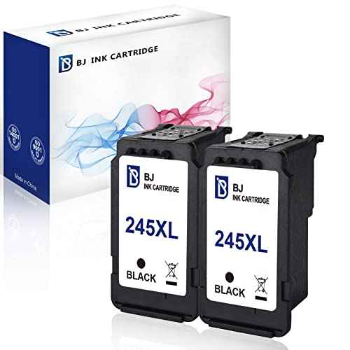 BJ Ink Cartridges Replacement for Canon PG-245XL 245 XL Compatible with Canon PIXMA MG2520 MG2920 MG2922 MG2924 MG2420 MG2522 MG2525 MX490 Printer (2 Black)